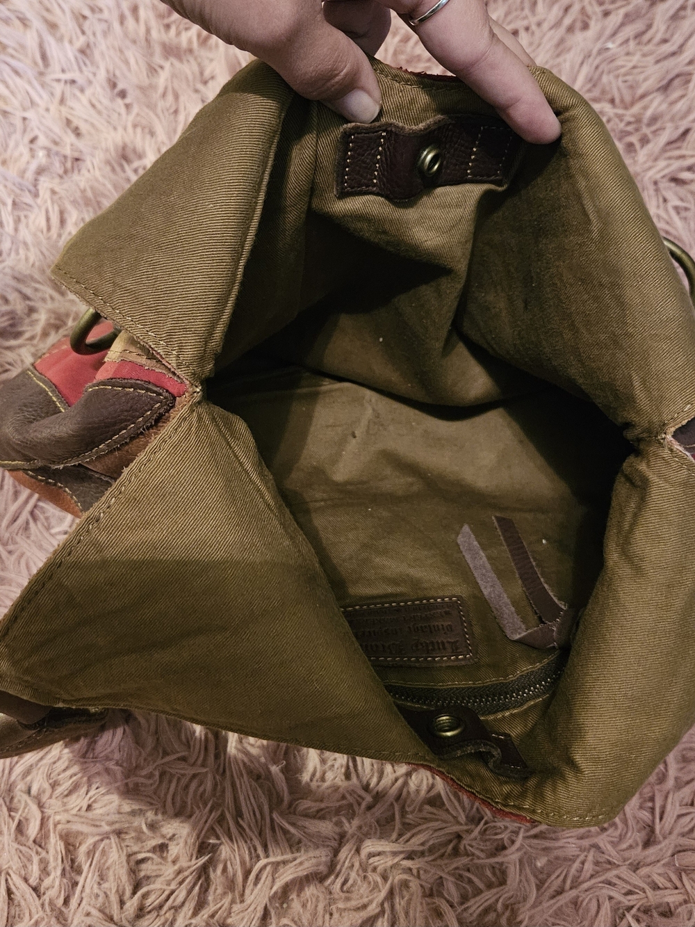 Lucky Brand☆Leather Patchwork Shoulder Bag - Vintage - Picture 9 of 13